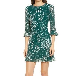 Reformation Doutzen Floral Dress Green Lake Mini 8